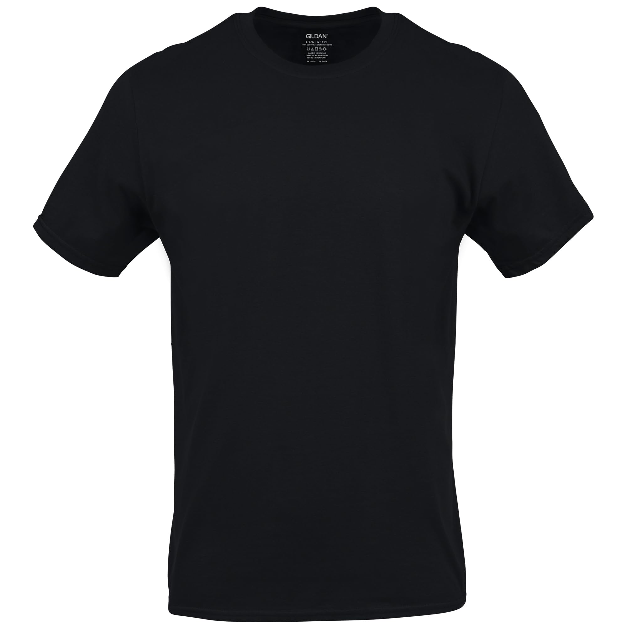 Gildan Men's Crew T-Shirts, Multipack, Style G1100, Black (6-Pack)