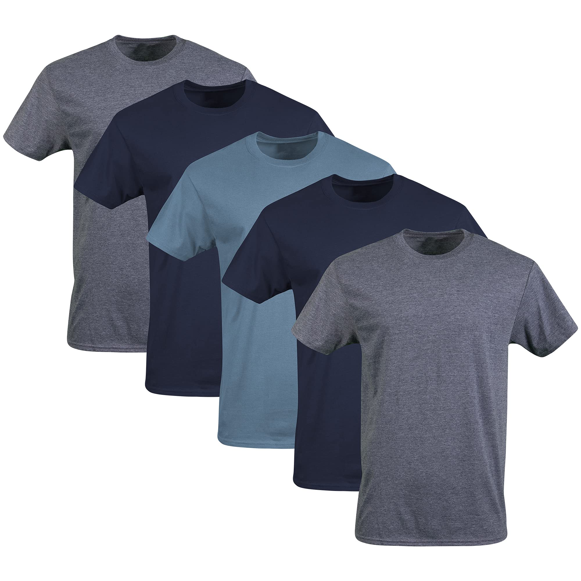 Gildan Men's Crew T-Shirts, Multipack, Style G1100, Black (6-Pack)